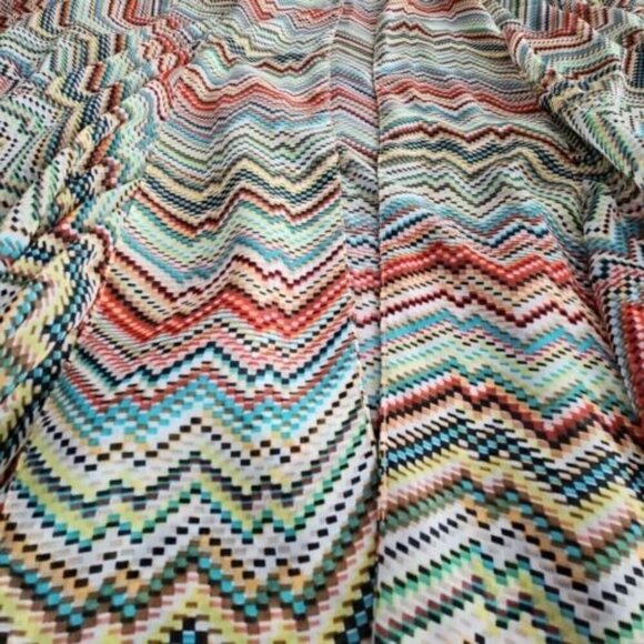 Jamie Nicole Open Front Blouse 2XL Chevron Stripes Flowy Angel Wings Sleeves - Picture 6 of 12